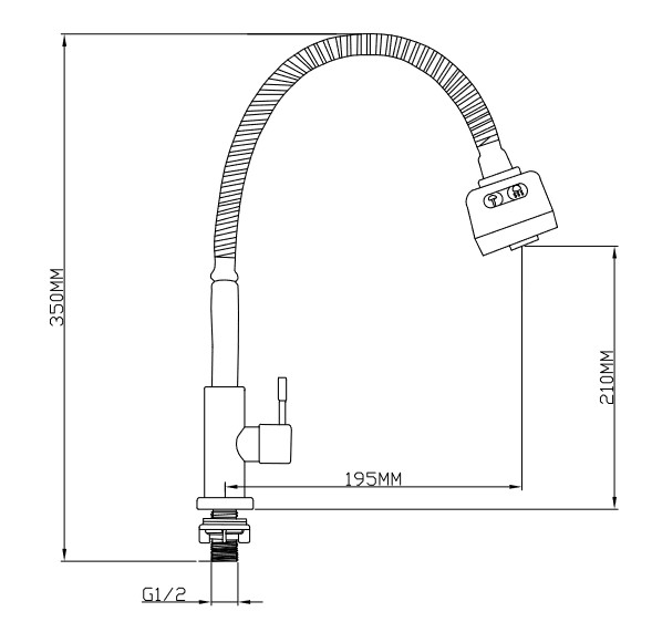 SK Taps Stainless Steel 304 Flexible Hose Sink Tap 1215BC