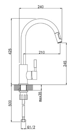 SK TAPS Stainless Steel Pull Down Sink Tap